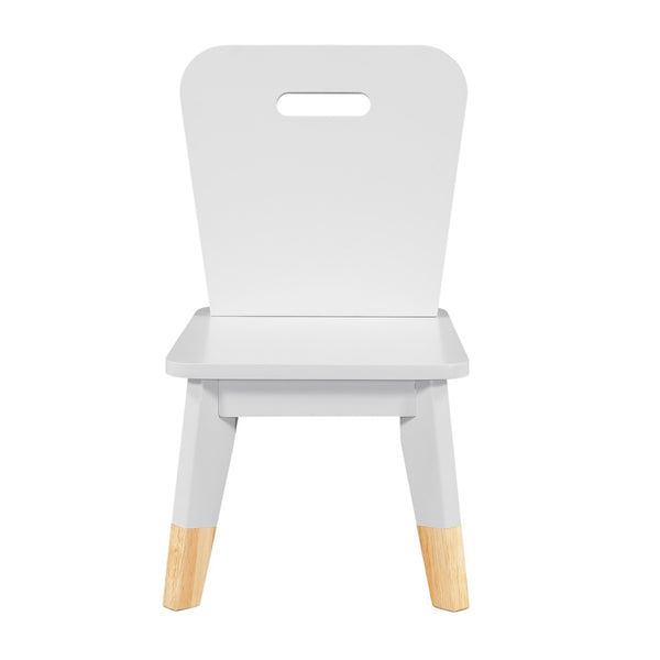English Elm Gray Two-tone Solid Wood Kids Activity Table Set Four Chairs Playroom Furniture White B011P463888