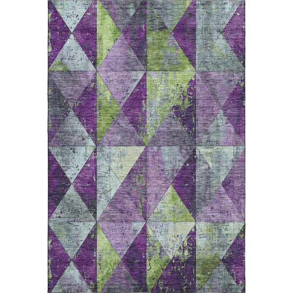 HomeRoots 5' X 8' Colorful Geometric Washable Area Rug with UV Protection - Durable & Stylish for Any Space! 699090