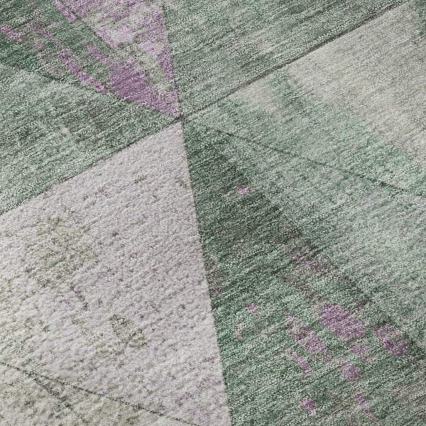 HomeRoots 8' X 10' Stylish Sage Purple & Ivory Geometric Area Rug – Washable, UV Protected & Pet-Friendly! 699098