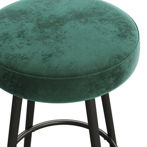 English Elm Walker Edison - Modern Modern Glam Upholstered Faux Velvet Bar Stool Set of 2 in Emerald – Ultra-Soft Foam Cushion, Steel Frame, Quick Assembly, Scratch-Resistant Glides B185P168961