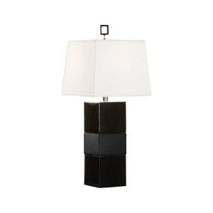 Chelsea House Banded Lamp — Slim Italian-Crafted Black Table Lamp With Gloss & Matte Bands, Warm Ambient Glow 69910