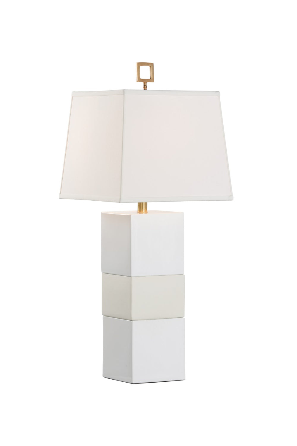 Chelsea House Banded Italian Table Lamp White — Slim 32.5" Handcrafted Gloss & Matte Bands, Warm Ambient Light 69911
