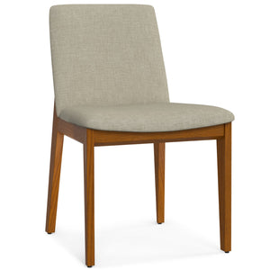 English Elm Selena Scandinavian Dining Chairs Set of 2 – Ash Wood Frame, Linen-Look Upholstery, Padded Comfort, Brown Finish B136P266931