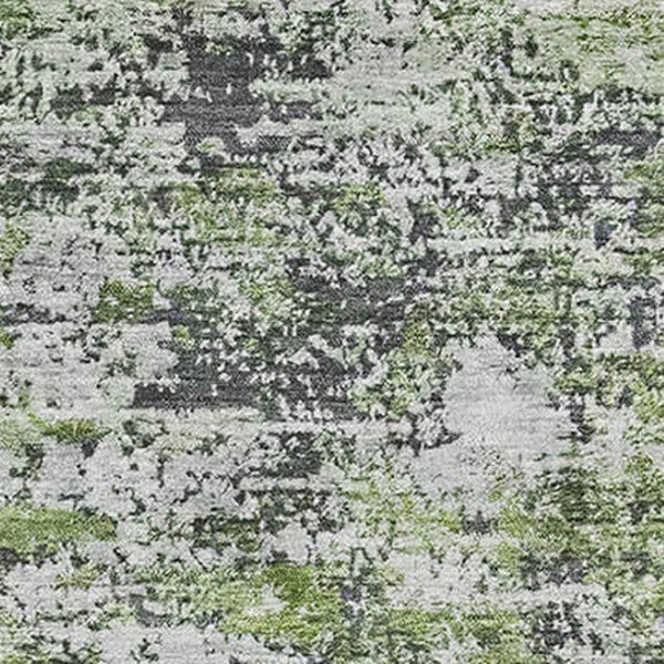 HomeRoots 8' X 10' Artichoke Green & Ivory Abstract Area Rug - Washable, UV Protected, Durable for Any Space! 699128