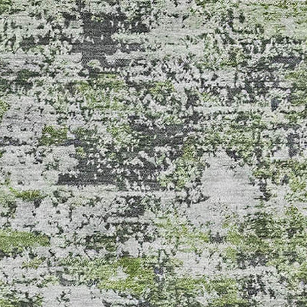 HomeRoots 9' X 12' Artichoke Green Abstract Area Rug - Washable, UV Protected, Durable for Active Homes! 699129