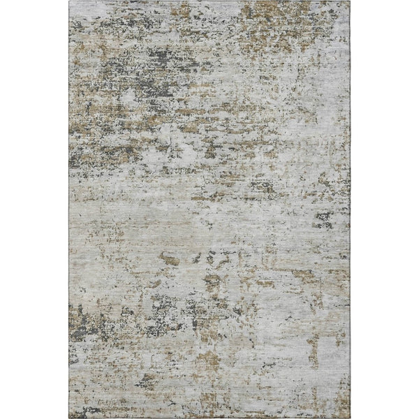 HomeRoots 5' X 8' Beige and Ivory Abstract Area Rug - Washable, Stain-Resistant, UV Protected for Busy Homes 699132
