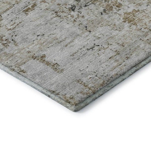 HomeRoots 8' X 10' Beige and Ivory Abstract Washable Area Rug – Durable, Stain-Resistant, UV Protected Design 699134