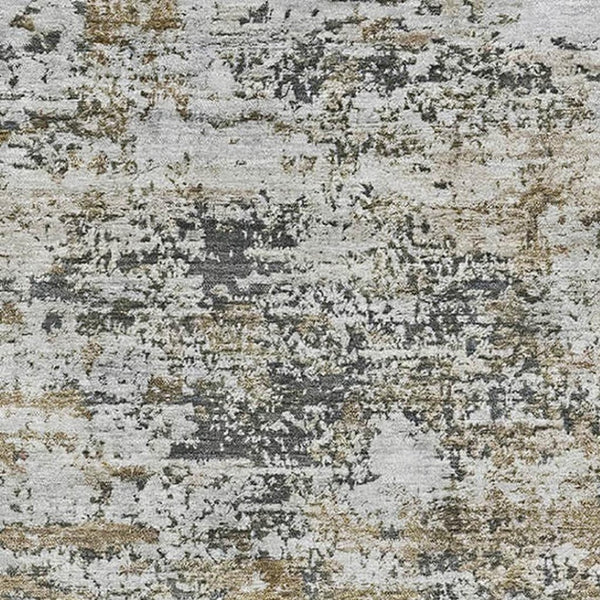 HomeRoots 8' X 10' Beige and Ivory Abstract Washable Area Rug – Durable, Stain-Resistant, UV Protected Design 699134