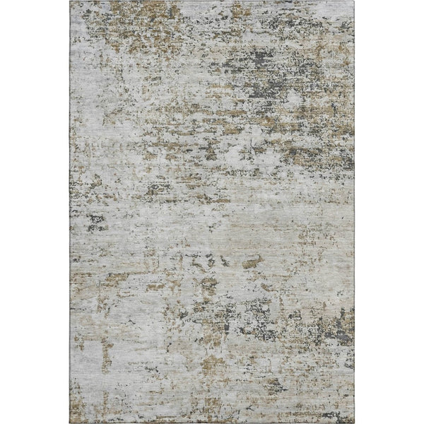 HomeRoots 9' X 12' Abstract Beige and Ivory Area Rug - Washable, UV Protected, Stain Resistant for Busy Homes 699135