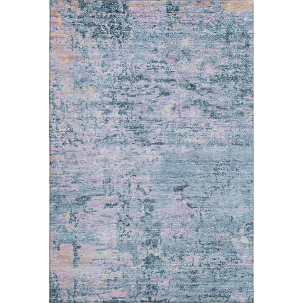 HomeRoots 8' X 10' Washable Blue and Lavender Abstract Area Rug with UV Protection for Modern Homes & Patios 699140