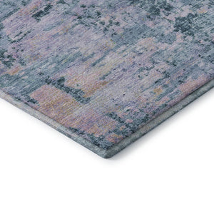 HomeRoots 8' X 10' Washable Blue and Lavender Abstract Area Rug with UV Protection for Modern Homes & Patios 699140