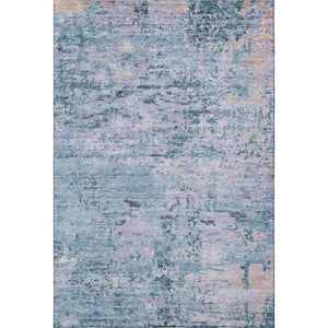 HomeRoots 10' X 14' Blue and Lavender Abstract Washable Area Rug with UV Protection for Busy Homes & Kids 699142