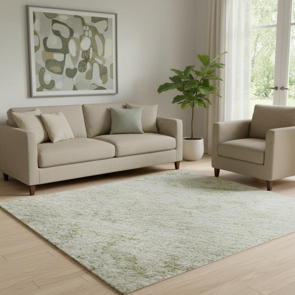 HomeRoots 5' X 8' Modern Abstract Linen Beige Area Rug – Washable, UV Protected, Non-Slip Backing, Durable Design 699156
