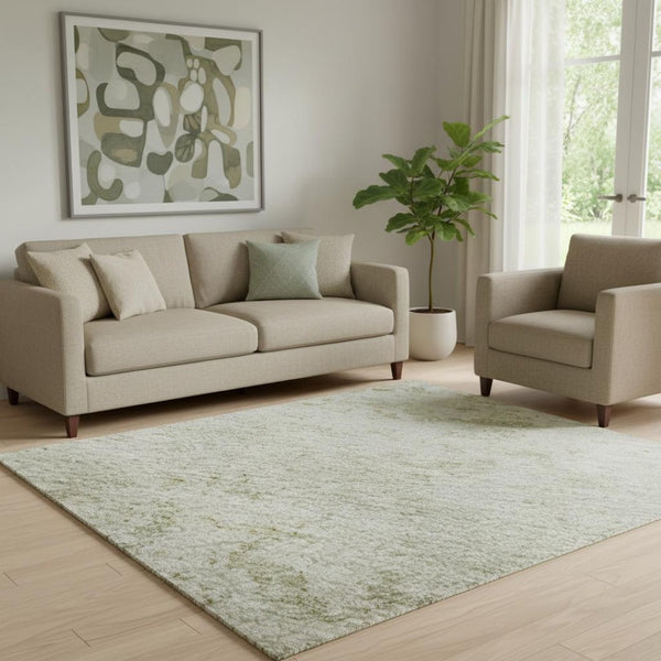 HomeRoots 5' X 8' Modern Abstract Linen Beige Area Rug – Washable, UV Protected, Non-Slip Backing, Durable Design 699156