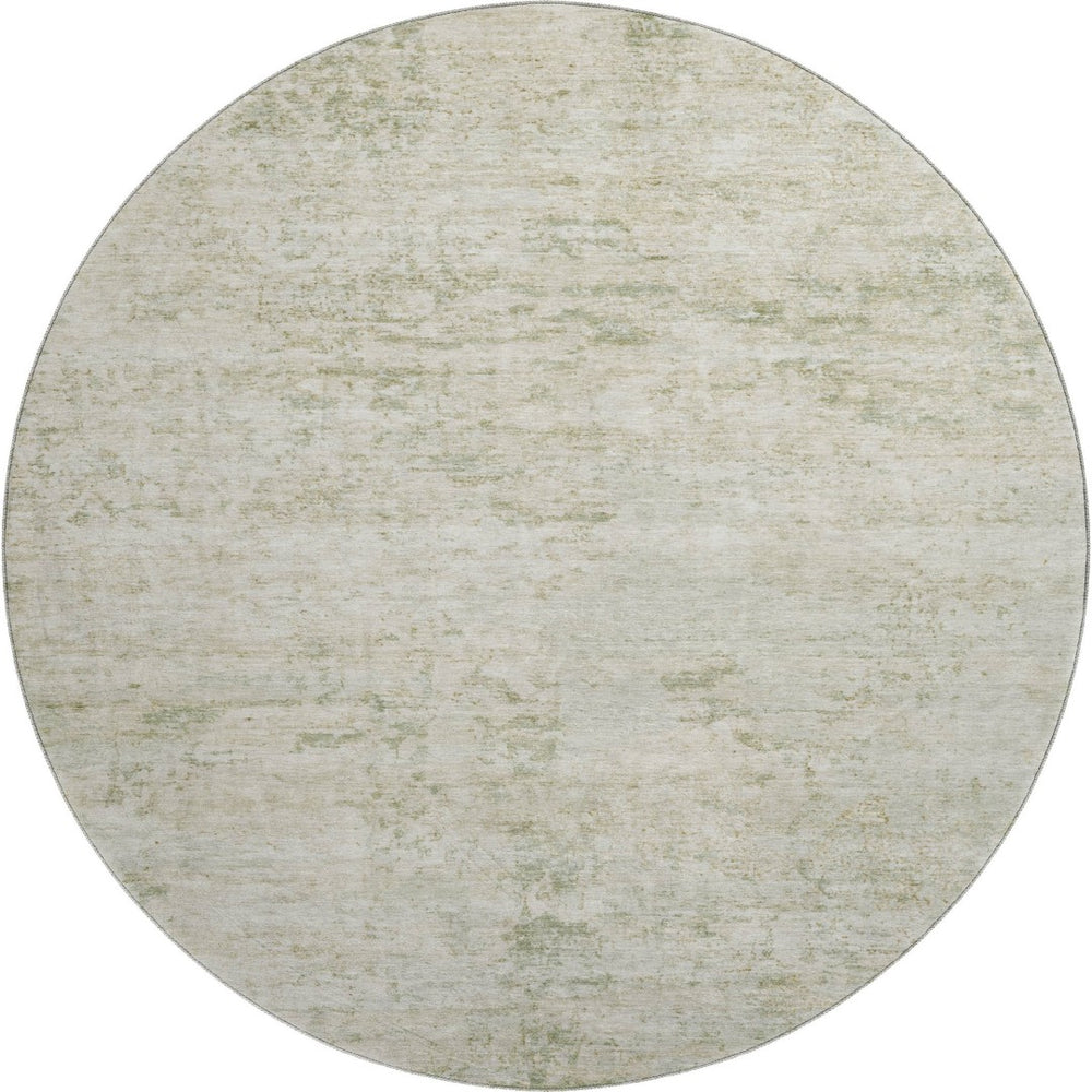 HomeRoots 8' Washable Round Rug in Linen & Beige - UV Protected, Stain Resistant, Durable for Busy Homes 699157