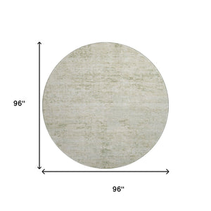 HomeRoots 8' Washable Round Rug in Linen & Beige - UV Protected, Stain Resistant, Durable for Busy Homes 699157