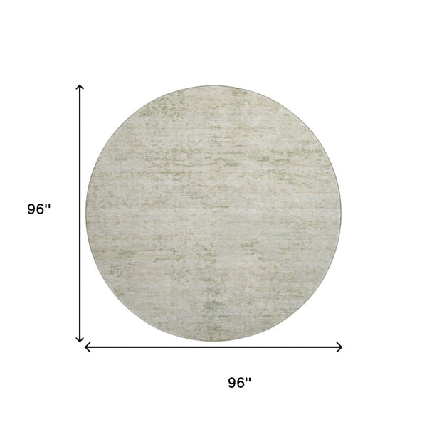 HomeRoots 8' Washable Round Rug in Linen & Beige - UV Protected, Stain Resistant, Durable for Busy Homes 699157