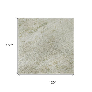 HomeRoots 10' X 14' Abstract Washable Area Rug in Linen & Beige - Durable, UV-Protected, and Stylish Design for Any Home 699160