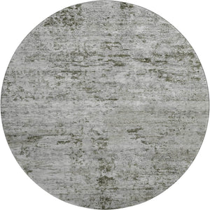 HomeRoots 8' Contemporary Pewter and Ivory Abstract Round Rug – Washable, UV Protected, Durable Design! 699163