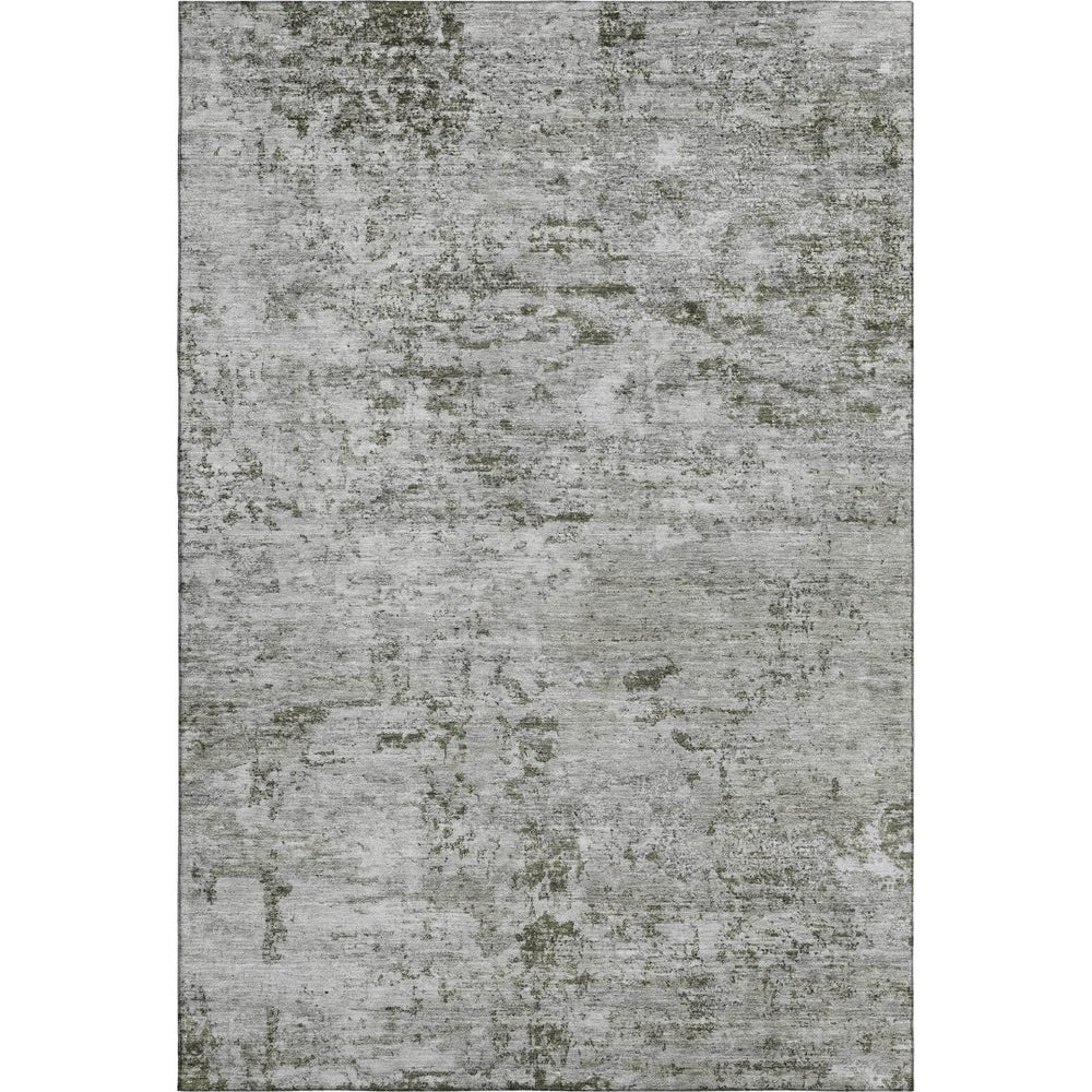HomeRoots 9' X 12' Stylish Pewter & Ivory Abstract Area Rug - Washable, UV Protected, Stain Resistant Design 699165