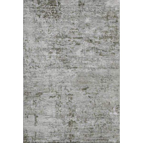 HomeRoots 9' X 12' Stylish Pewter & Ivory Abstract Area Rug - Washable, UV Protected, Stain Resistant Design 699165