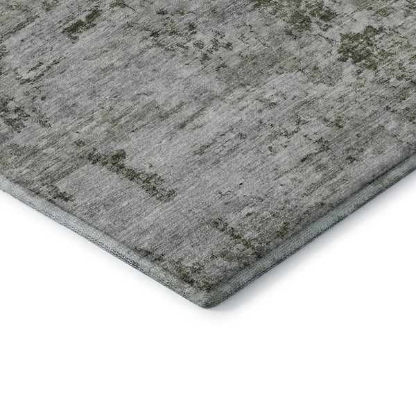 HomeRoots 9' X 12' Stylish Pewter & Ivory Abstract Area Rug - Washable, UV Protected, Stain Resistant Design 699165
