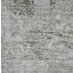 HomeRoots 9' X 12' Stylish Pewter & Ivory Abstract Area Rug - Washable, UV Protected, Stain Resistant Design 699165