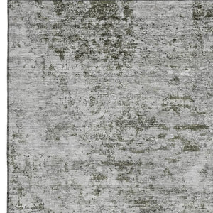 HomeRoots 10' X 14' Stylish Pewter and Ivory Abstract Washable Area Rug with UV Protection for Busy Homes 699166