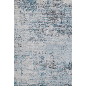 HomeRoots 9' X 12' Stylish Sky Blue Abstract Area Rug - Washable, UV-Protected, Ideal for Busy Homes & Pets 699171