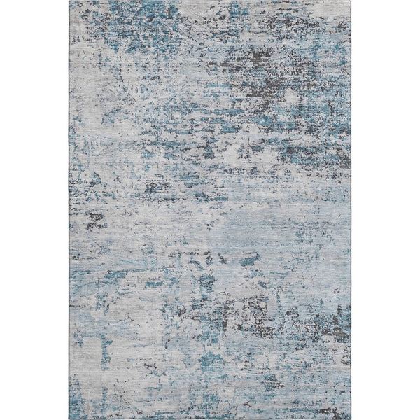 HomeRoots 9' X 12' Stylish Sky Blue Abstract Area Rug - Washable, UV-Protected, Ideal for Busy Homes & Pets 699171