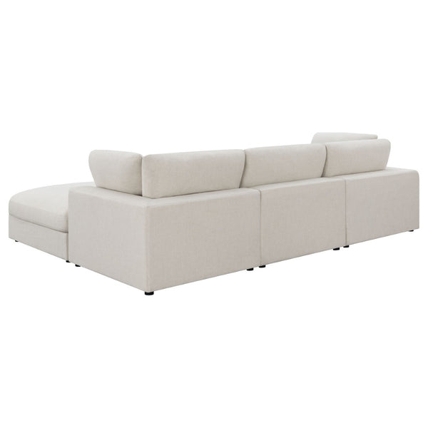 English Elm Rhette Beige 4-Piece Sectional Sofa Set With Ottoman - Modern Comfort, Versatile Layout & Accents B062S00997-GIGA