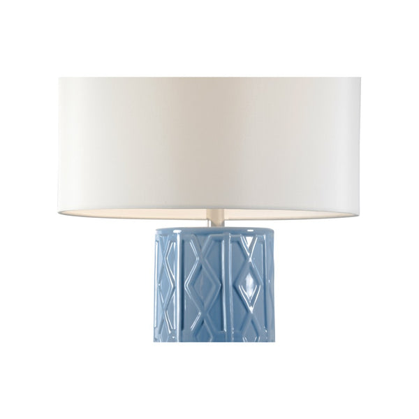 Chelsea House Andreu Ceramic Lamp By Shayla Copas — Handcrafted Deep Blue Glaze With Raised Metallic Silver Detail, 31" 69921