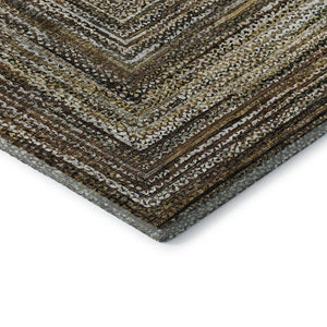 HomeRoots 9' X 12' Geometric Area Rug in Brown, Beige & Gold - Washable, UV Protected, Durable & Stylish! 699231