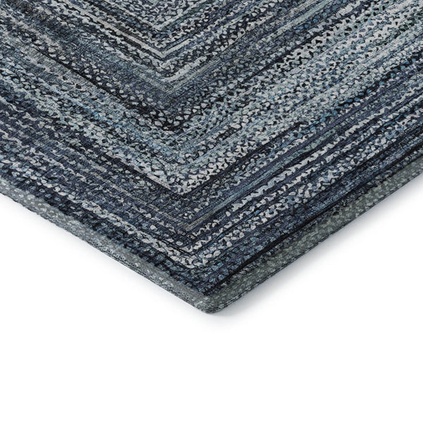 HomeRoots 10' Blue and Gray Geometric Washable Area Rug - Durable, UV-Protected, Stylish for Any Space! 699238