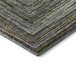 HomeRoots 5' X 8' Olive Green & Lavender Geometric Area Rug - Durable, Stain-Resistant, UV-Protected Design 699240