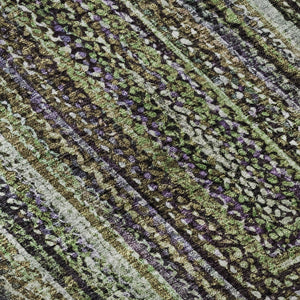 HomeRoots 8' Olive Green & Lavender Washable Round Rug – Durable, UV-Protected, Stain-Resistant for Stylish Spaces 699241