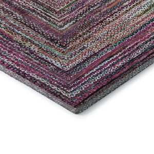 HomeRoots 5' X 8' Washable Geometric Area Rug in Vibrant Pink, Blue, and Orange with UV Protection Features 699246