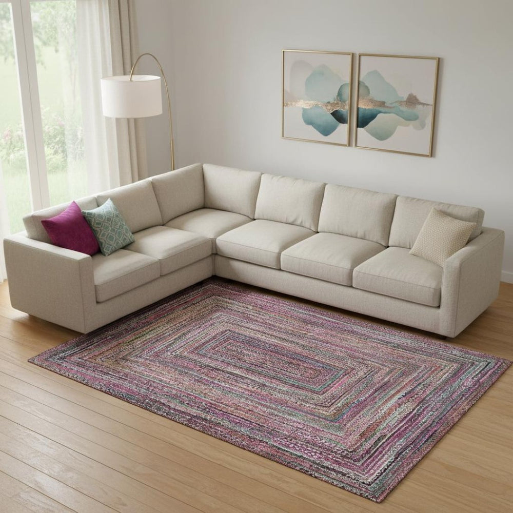 HomeRoots 9' X 12' Vibrant Geometric Area Rug – Washable, UV-Protected, Perfect for High-Traffic Family Spaces! 699249