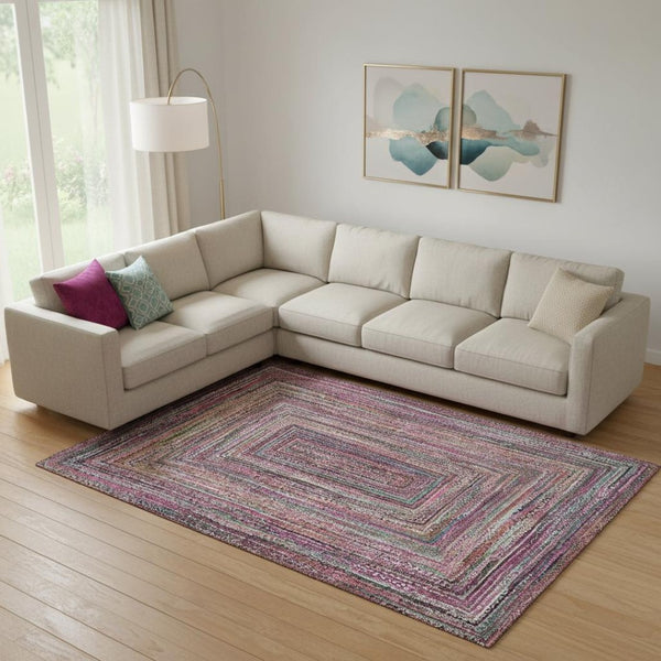 HomeRoots 9' X 12' Vibrant Geometric Area Rug – Washable, UV-Protected, Perfect for High-Traffic Family Spaces! 699249