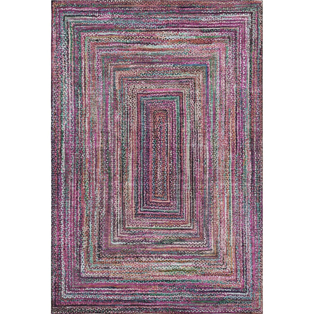 HomeRoots 9' X 12' Vibrant Geometric Area Rug – Washable, UV-Protected, Perfect for High-Traffic Family Spaces! 699249
