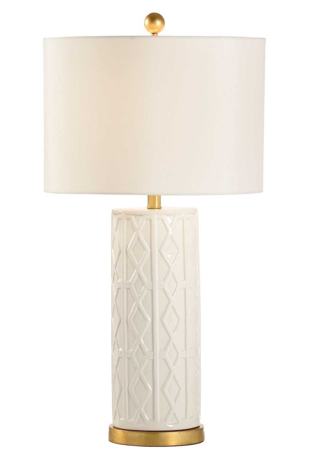 Chelsea House Andreu Sculptural Ceramic Lamp By Shayla Copas — White Glaze With Antique Gold Leaf, 31" Accent 69925