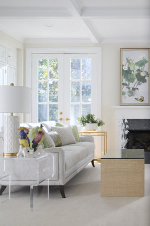 Chelsea House Andreu Sculptural Ceramic Lamp By Shayla Copas — White Glaze With Antique Gold Leaf, 31" Accent 69925