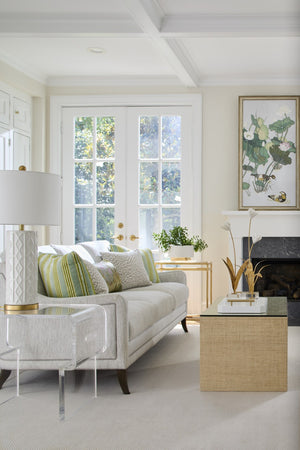 Chelsea House Andreu Sculptural Ceramic Lamp By Shayla Copas — White Glaze With Antique Gold Leaf, 31" Accent 69925