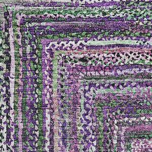 HomeRoots 5' X 8' Purple And Gray Geometric Area Rug - Washable, Stain Resistant, UV Protected for Modern Homes 699258