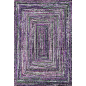 HomeRoots 5' X 8' Purple And Gray Geometric Area Rug - Washable, Stain Resistant, UV Protected for Modern Homes 699258