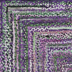 HomeRoots 8' X 10' Stylish Purple and Gray Geometric Area Rug – Washable, UV-Protected, Family-Friendly Design! 699260