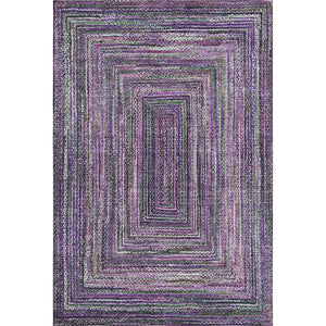HomeRoots 9' X 12' Stylish Purple & Gray Geometric Area Rug - UV Protected, Stain Resistant, Perfect for Pets! 699261