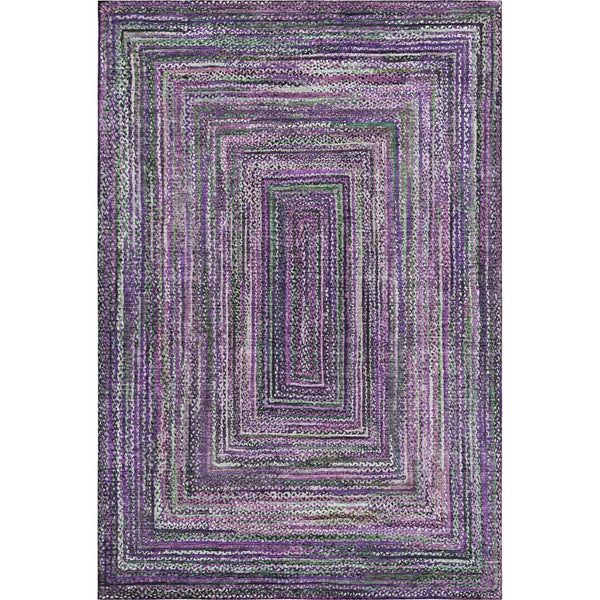 HomeRoots 9' X 12' Stylish Purple & Gray Geometric Area Rug - UV Protected, Stain Resistant, Perfect for Pets! 699261