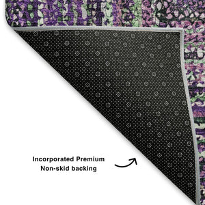 HomeRoots 9' X 12' Stylish Purple & Gray Geometric Area Rug - UV Protected, Stain Resistant, Perfect for Pets! 699261
