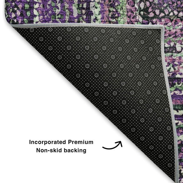 HomeRoots 9' X 12' Stylish Purple & Gray Geometric Area Rug - UV Protected, Stain Resistant, Perfect for Pets! 699261